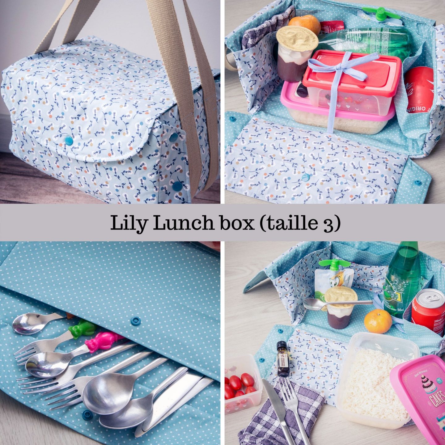 Lily la collection de tuto sac repas (thé, gouter, lunch, pique-nique) -  Dodynette
