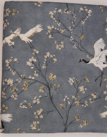 Coupon de tissu coton - Oiseaux et fleurs japonaises - Oeko-tex