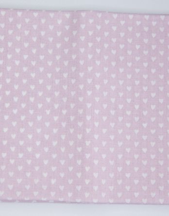 Coupon de tissu coton - Minis cœurs sur fond rose - OEKO-TEX