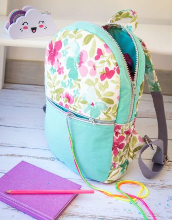 Le kit de couture sac à dos Loopy (toutes tailles)  - coton Renard summer camp /toile à sac imperméable ficelle