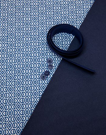 Le kit de couture pochette du conducteur - Graphique bleu et blanc /toile à sac bleu marine