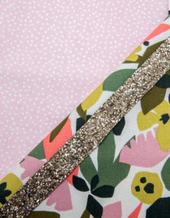 Kit couture panière MAYA combiné 2 panières (1 taille 1 + 1 taille 2) - coloris pois fond rose/demi-natté de coton camouflage girly
