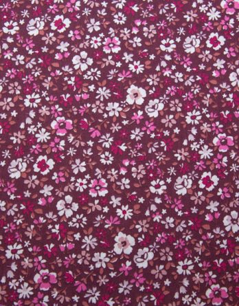 Coupon de tissu coton - Petites fleurs framboise - OEKO-TEX