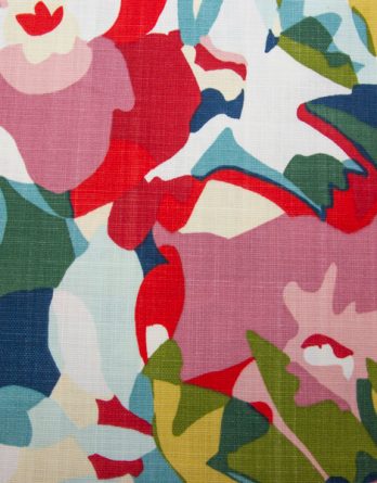 Coupon de toile de tissu coton - Fleurs abstraites - OEKO-TEX