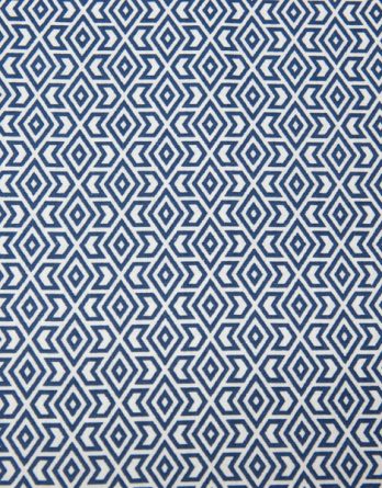 Coupon de tissu coton - Graphique bleu et blanc - OEKO-TEX