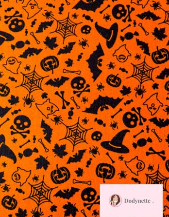 Coupon de tissu coton - Icônes Halloween - OEKO-TEX