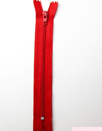 Fermeture non séparable nylon-taille 15 cm - coloris rouge- pour petites trousses et porte-monnaie