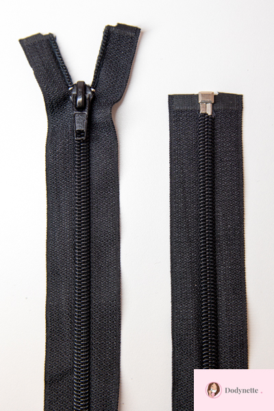 Zip non séparable 25 cm Noir