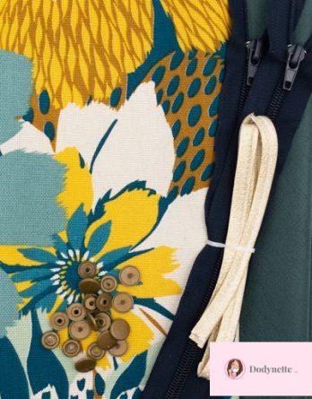 Le kit de couture Vanity Camille taille 2 - Adonis jaune et bleu/ polyester spécial sac pétrole