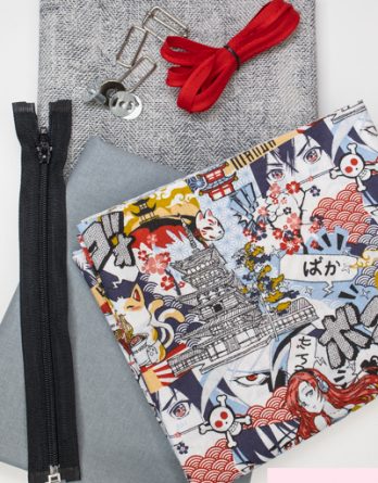 Kit de couture sac Louise (taille 1 ou 2) - Manga shonen/ toile Olbia Perle