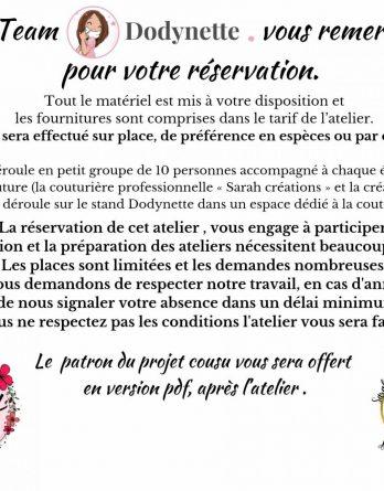 Réservation avec règlement sur place: Atelier couture salon Creativa Rouen - Le porte-monnaie Nouméa