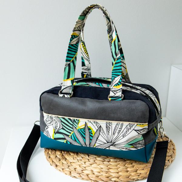 Le kit couture mini sac de beauté MIMY - Padagonia / pois fond ciel -  Dodynette