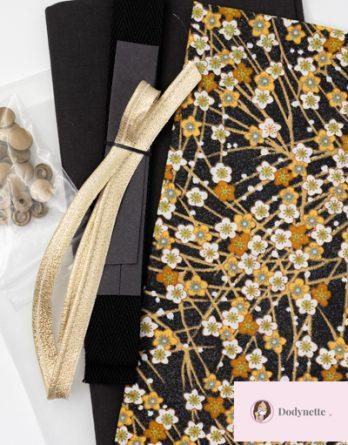 Le kit couture LILY BOX à thé - Genki doré / anthracite ou marron glacé