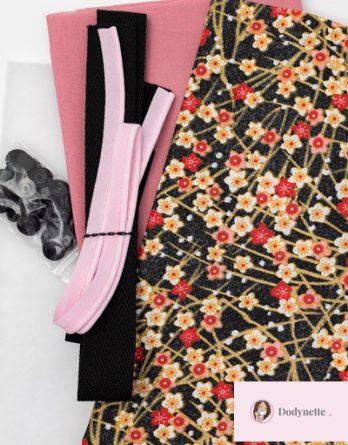 Le kit couture LILY BOX à thé - Genki rose et rouge / vieux rose