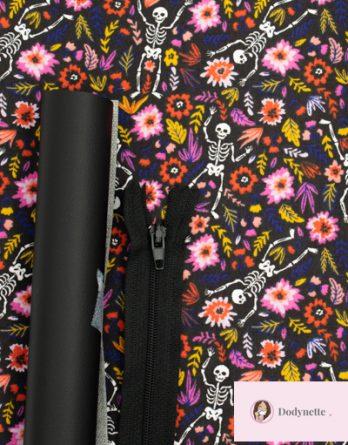 Le kit de couture trousse bi-matières NINA (taille 1) - Cala rose/simili cuir noir