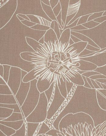 Tissu toile de coton demi-natté - Grandes Fleurs tons naturels