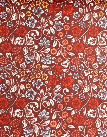 Coupon de tissu coton - Madeleine fond rouge OEKO-TEX