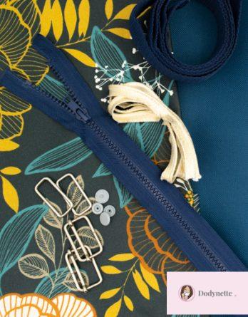 Le kit de couture sac à dos Loopy (toutes tailles)  - tissu enduit Astreal/toile à sac imperméable bleu