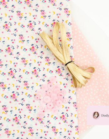 Le kit couture mini sac de beauté MIMY - Baldia/ pois fond rose pâle