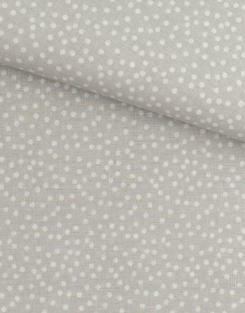 Coupon de tissu coton - Pois blanc fond gris clair - OEKO-TEX