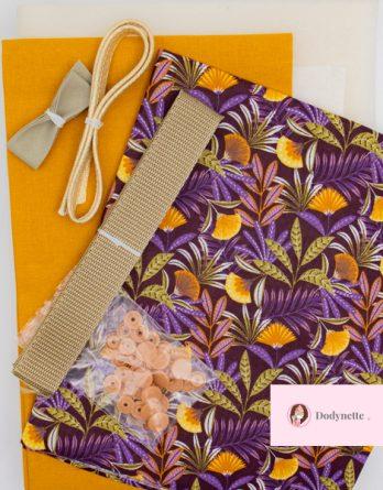 Le kit couture LILY BOX à thé - Rica prune/ safran