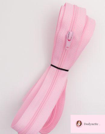 1,5 m de fermeture nylon avec 3 curseurs pour trousse Raphaël - coloris rose pâle