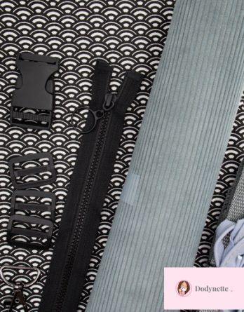 Le kit de couture sac banane Charly  (toutes tailles)  - Saijoia / velours côtelé gris