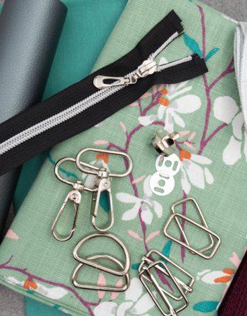 Kit couture: sac Ebben (taille 1 - 2 ou 3) - coloris Matcha vert et lainage
