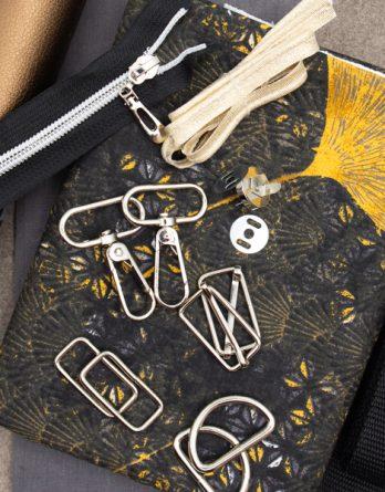 Kit couture: sac Ebben (taille 1 - 2 ou 3) - coloris Gingko noir et lainage