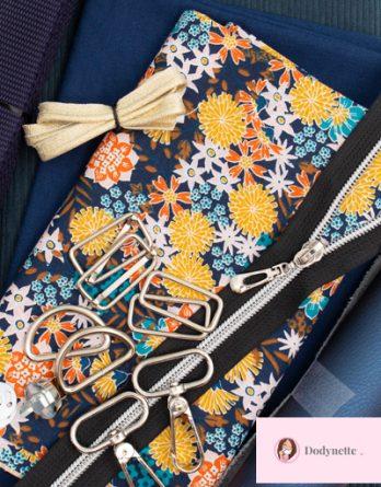 Kit couture: sac Ebben (taille 1 - 2 ou 3) - coloris Ayame marine et velours côtelé