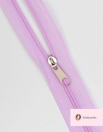 Fermeture au mètre nylon fine 3mm - coloris violet pastel
