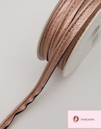 1m de Passepoil simili cuir lézardé- coloris cuivré rose brillant (col 46)