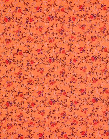 Tissu coton fleurette orangé -  par multiple de 50 cm