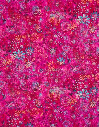 Tissu coton Surabaya fuchsia -  par multiple de 50 cm