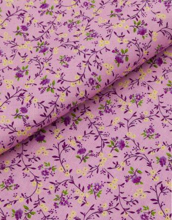 Tissu coton fleurette Parme -  par multiple de 50 cm