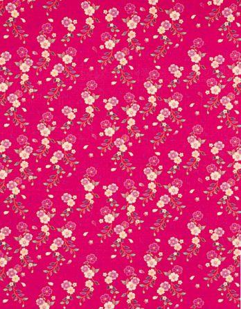 Tissu coton Rosa fond fuchsia -  par multiple de 50 cm