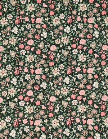 Tissu coton Erica rose- par multiple de 50 cm