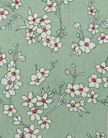 Tissu coton Kalmia jade - par multiple de 50 cm